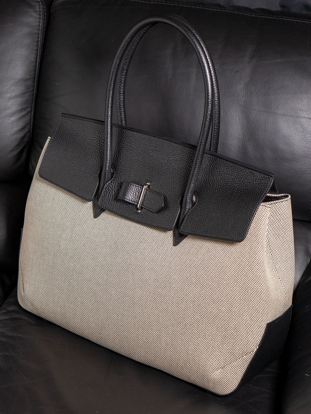 グレイン　“グランデ”キャンバスコンビ トゥールーズかぶせトートバッグ