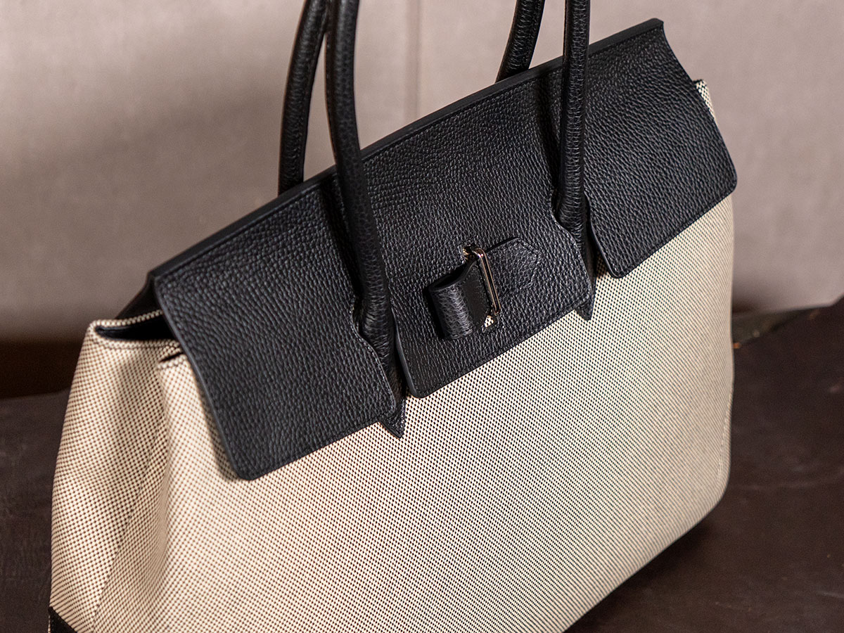 グレイン　“グランデ”キャンバスコンビ　トゥールーズかぶせトートバッグ