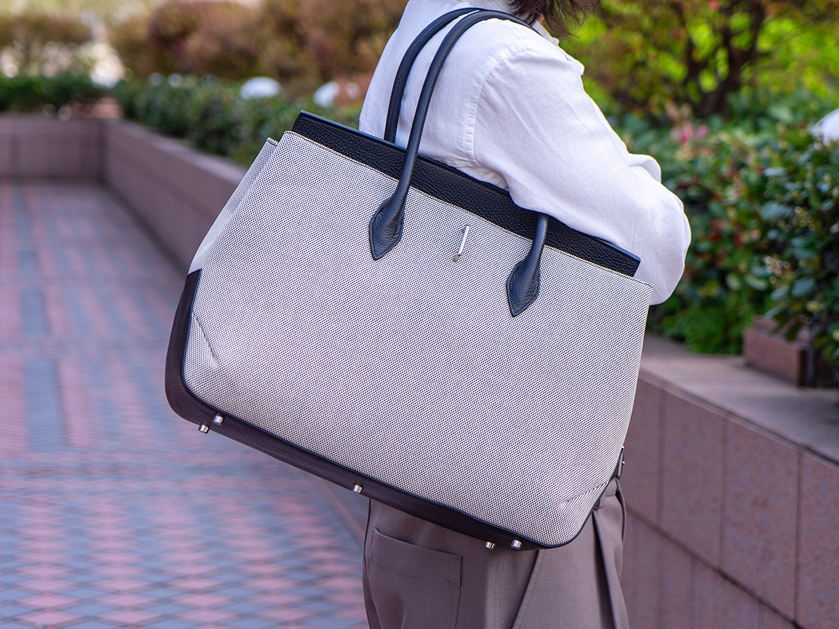 グレイン　“グランデ”キャンバスコンビ　　　トゥールーズ　かぶせトートバッグ