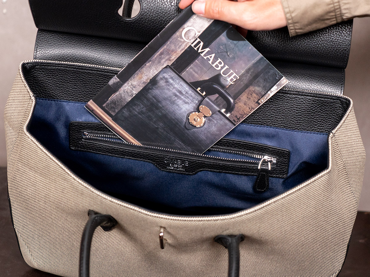 グレイン　“グランデ”キャンバスコンビ　トゥールーズかぶせトートバッグ