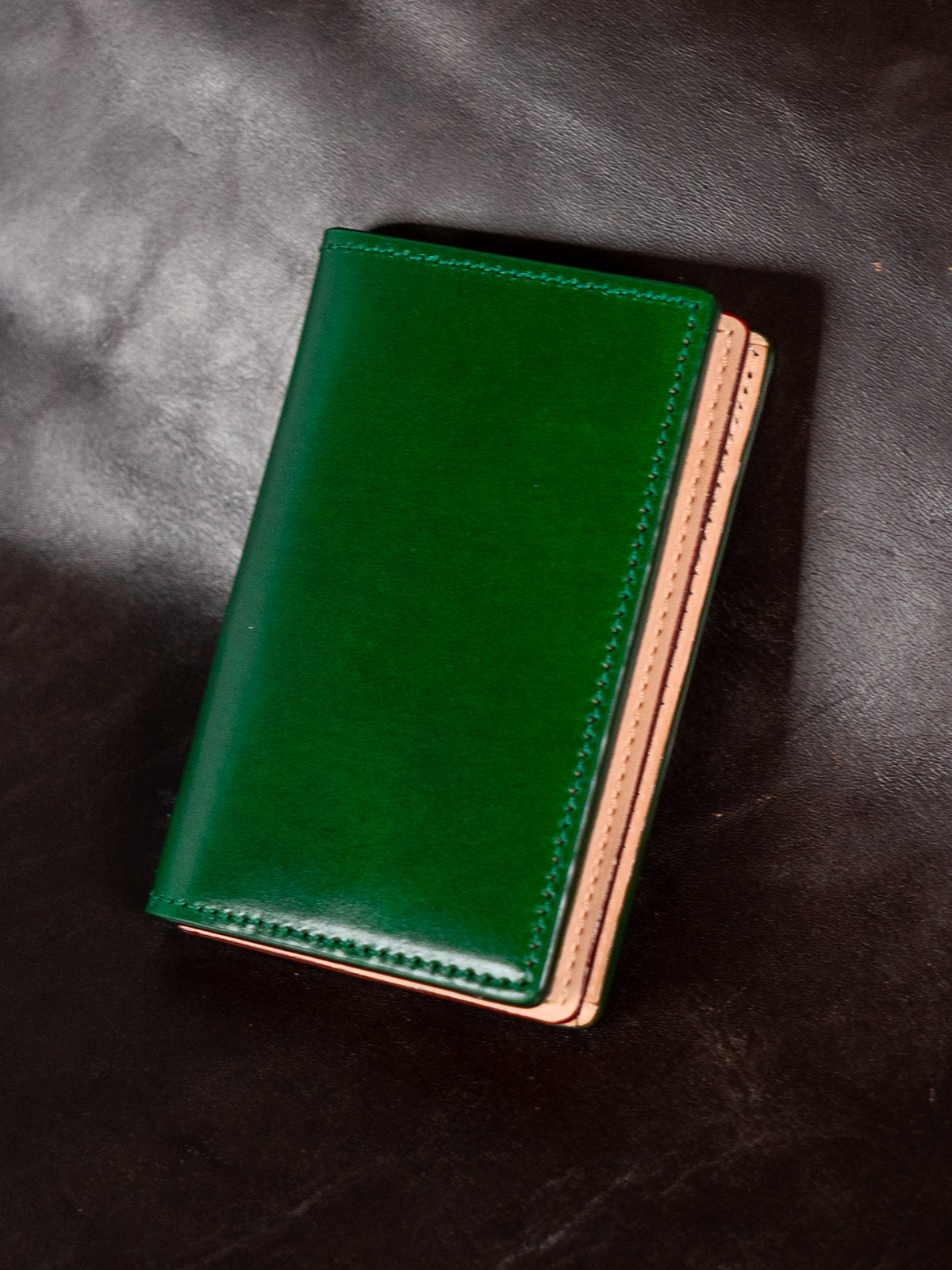 アニリンコードバン 名刺入れ カードケース　グリーン