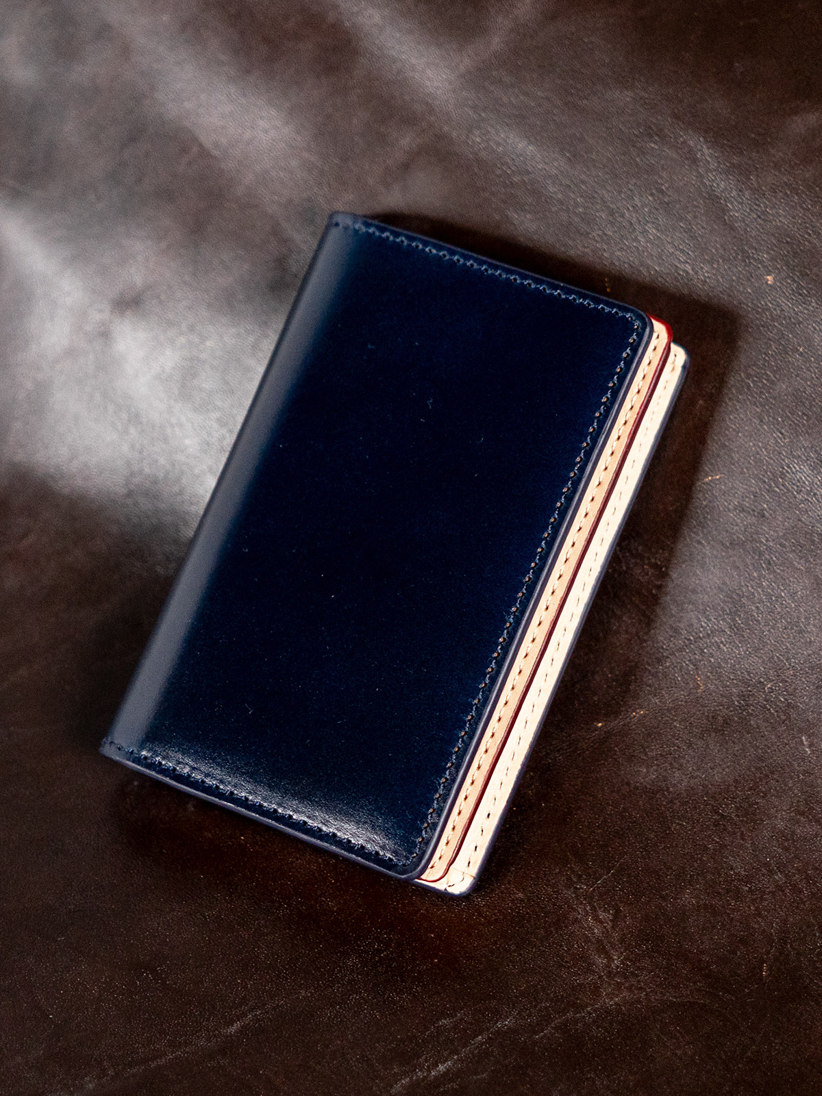 アニリンコードバン 名刺入れ カードケース　ネイビー