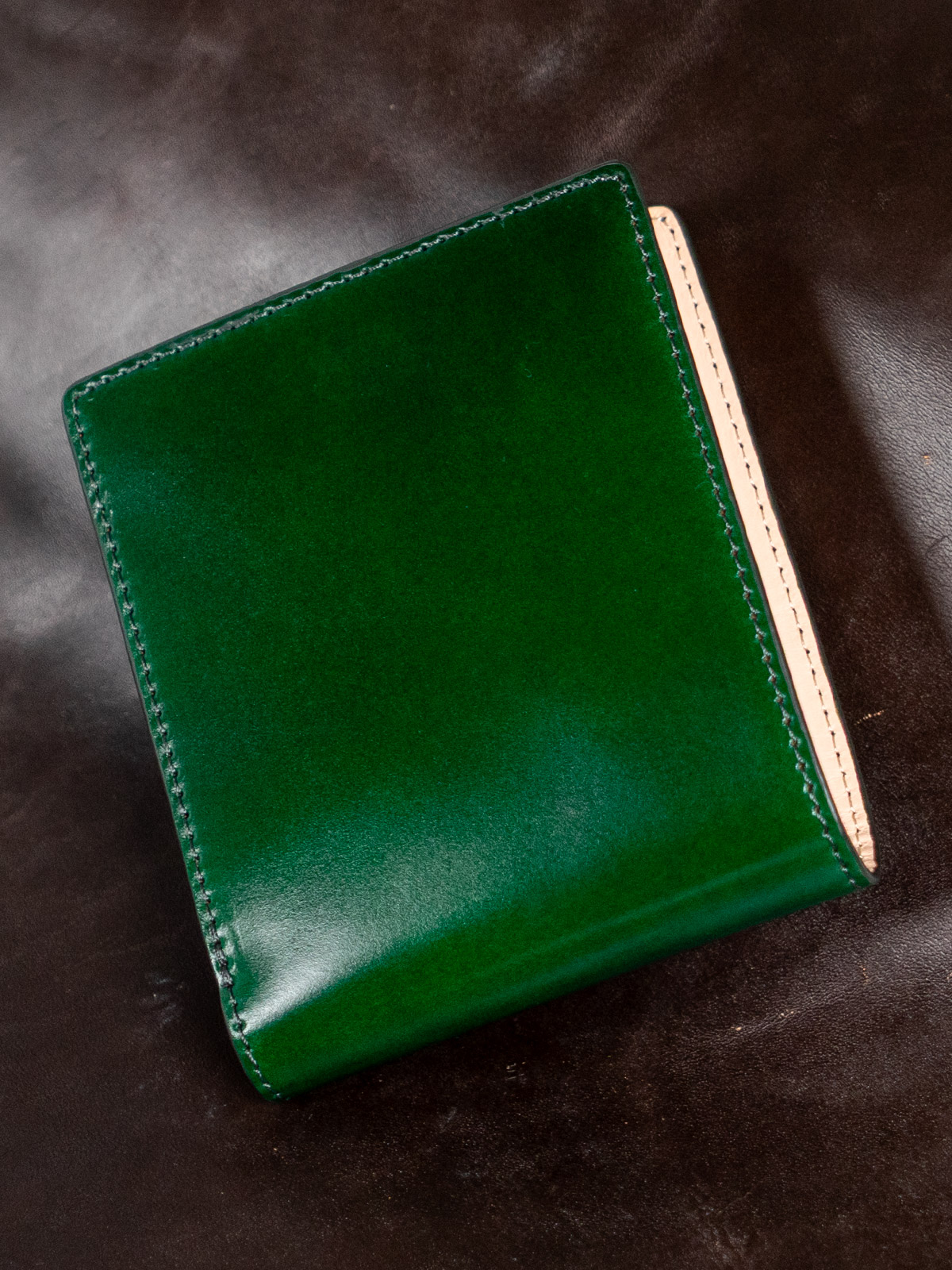 アニリンコードバン 名刺入れ カードケース　グリーン