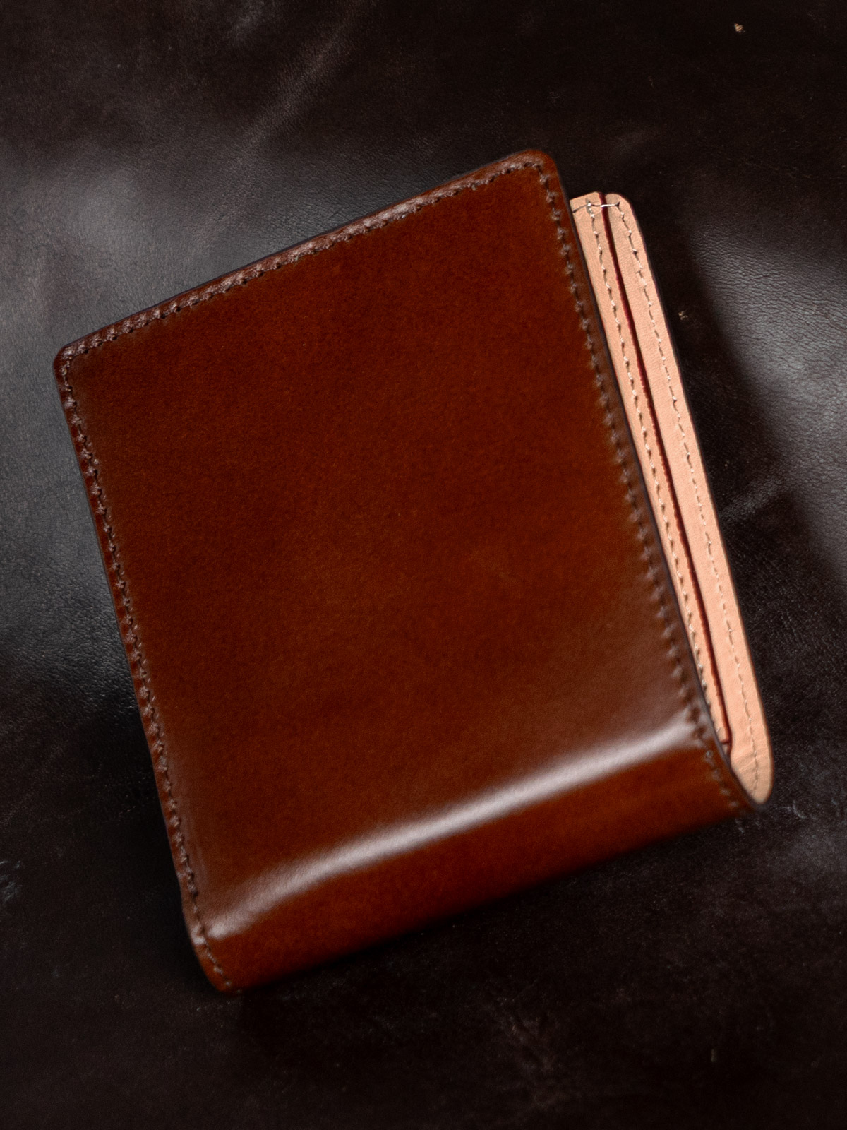 アニリンコードバン 名刺入れ カードケース　ブラウン