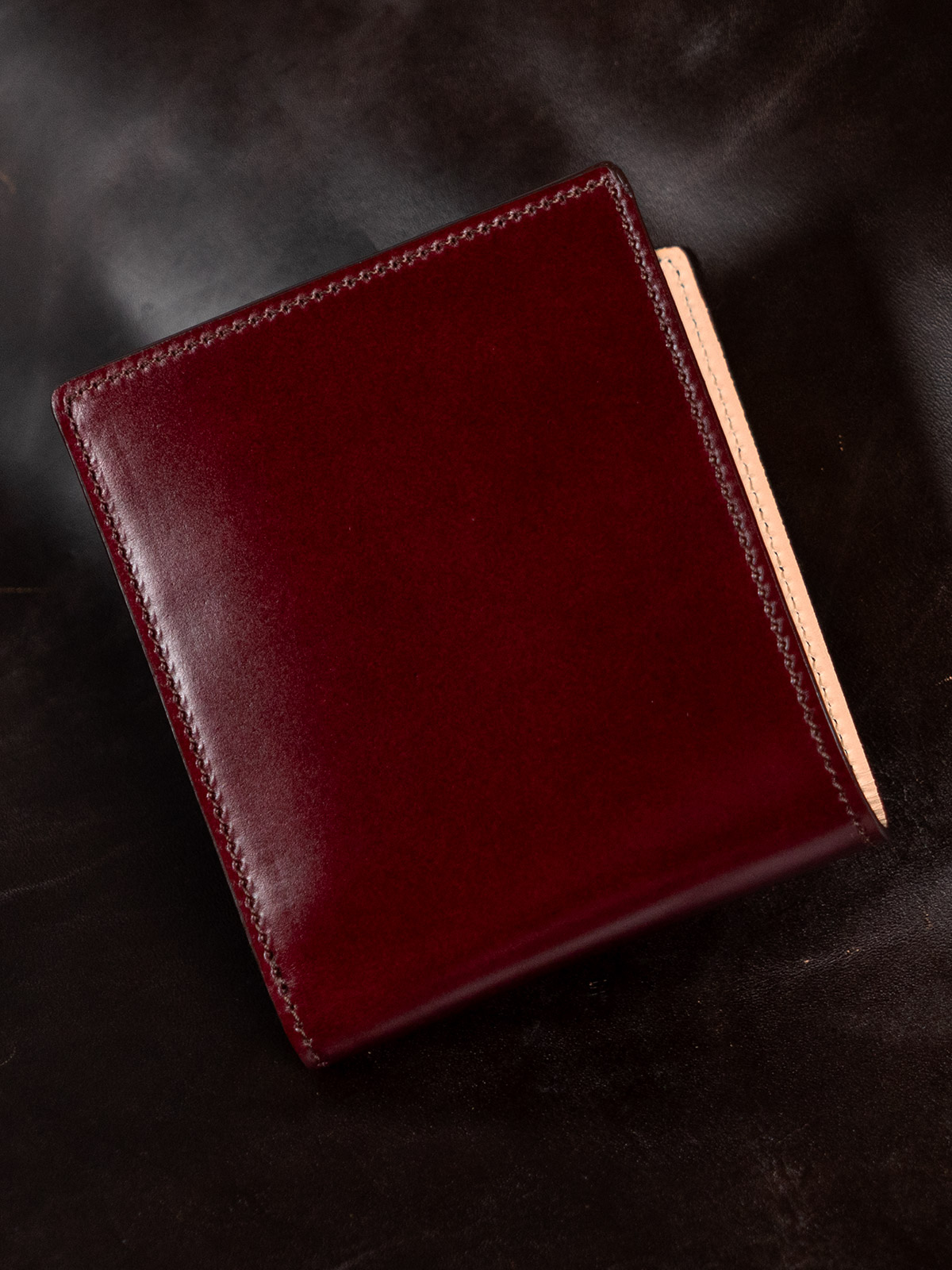 アニリンコードバン 名刺入れ カードケース　ボルドー