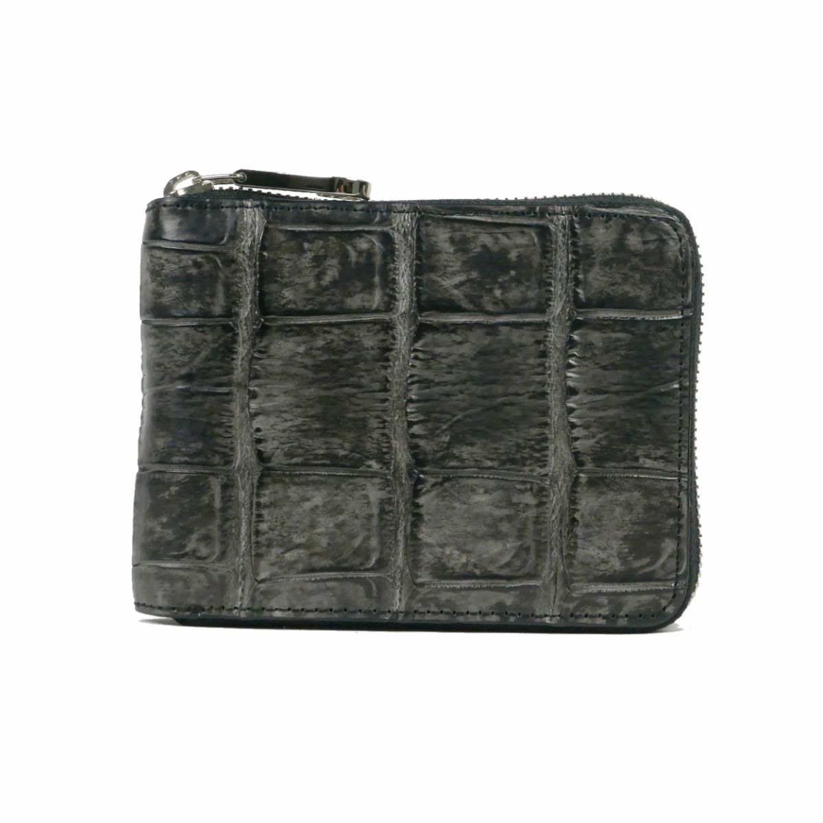 墨染めクロコダイル RFスモールウォレット（ラウンドファスナー二つ折り財布）