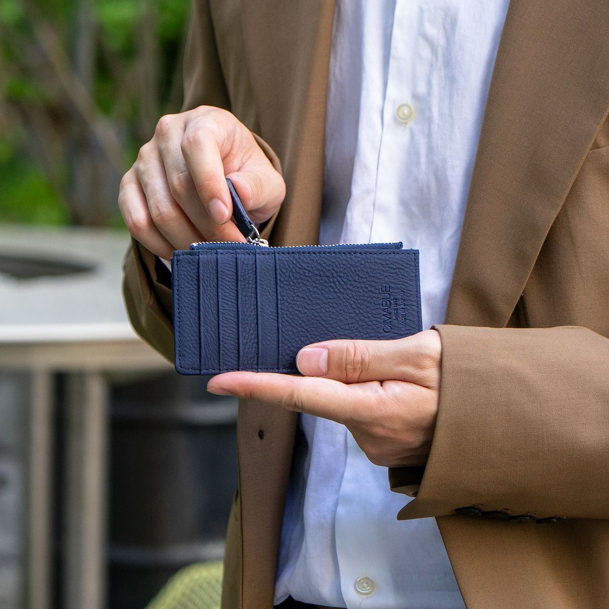 墨染めクロコダイルフラグメントケース（ポケッタブル財布