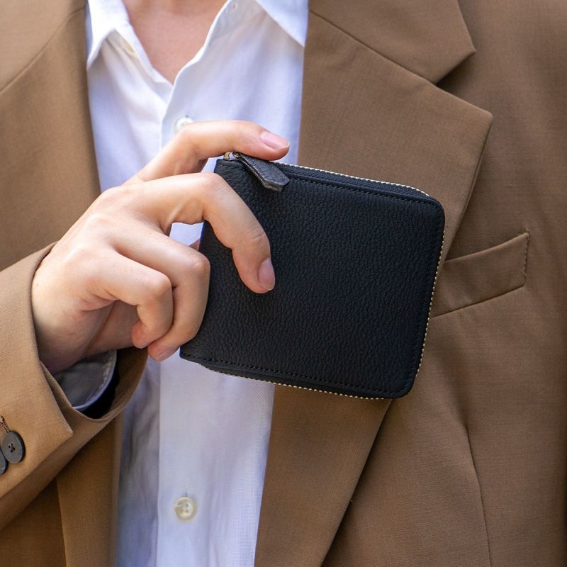 フレンチカーフRFスモールウォレット（ラウンドファスナー二つ折り財布