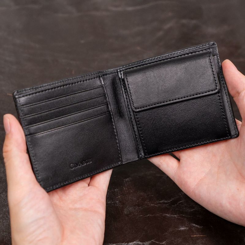 エレファントレザーオープンスモールウォレット（ホックレス二つ折り 